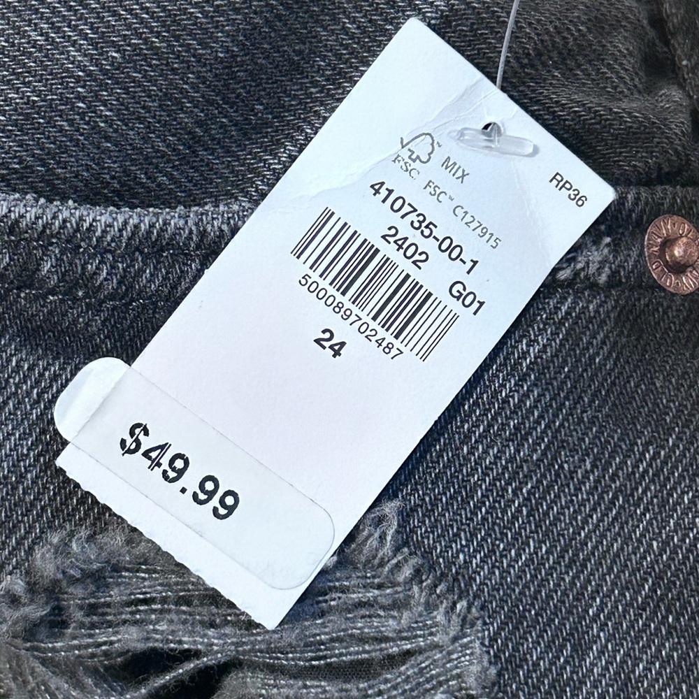 NWT Old Navy distressed high rise slouchy tapered ankle jeans, plus size 24 - Picture 5 of 9